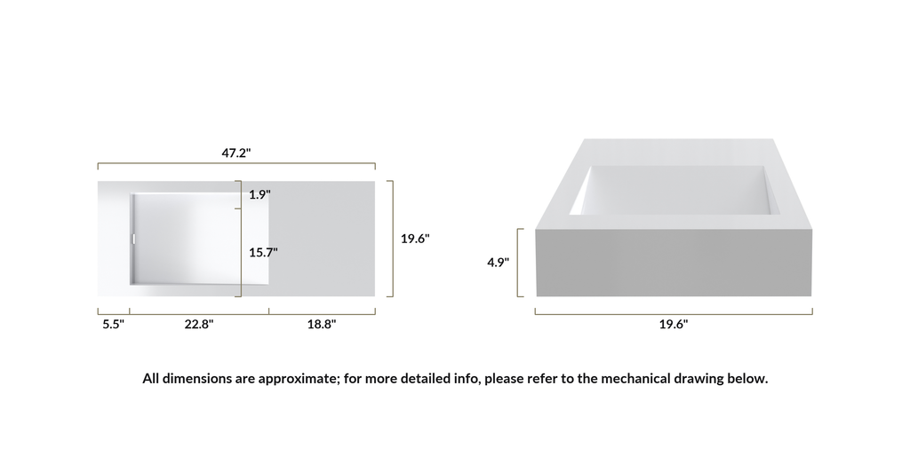 Badeloft WT-05-A-BLK matte black wall mounted sink, product view