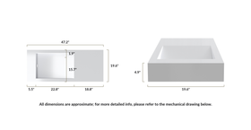Badeloft WT-05-A-BLK matte black wall mounted sink, product view