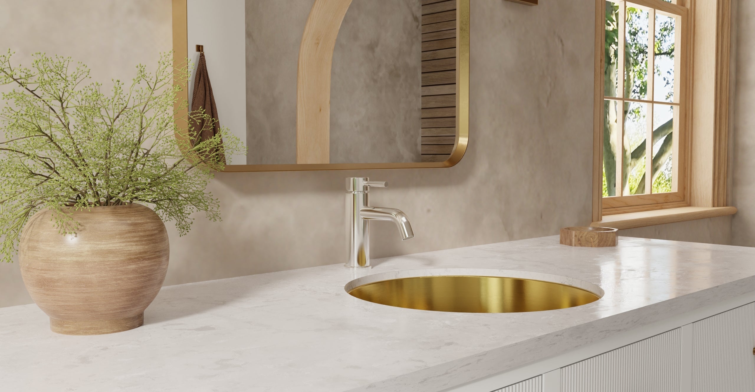 Stainless Steel Sink ES-UB-01-M | Gold | lifestyle bottom row | Woo source 50716