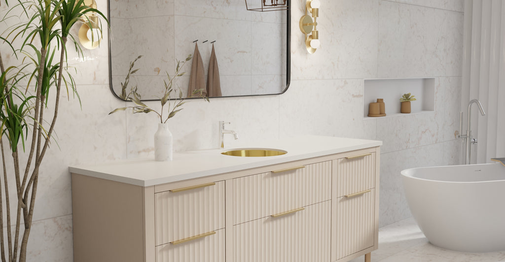 Stainless Steel Sink ES-UB-01-M | Gold | lifestyle bottom row | Woo source 50720