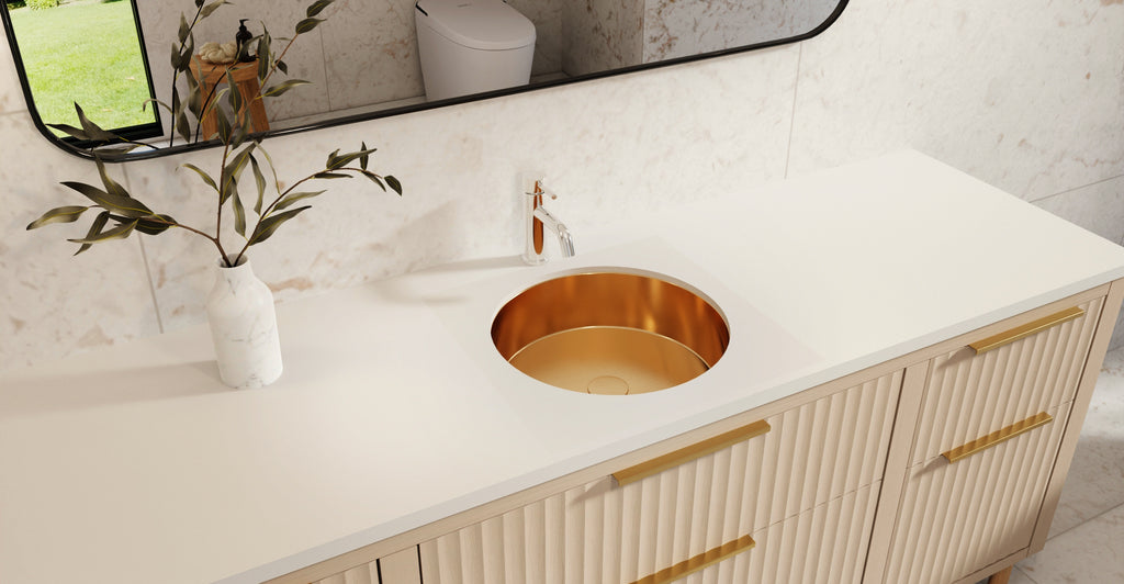 Stainless Steel Sink ES-UB-01-M | Rose Gold | lifestyle bottom row | Woo source 50730
