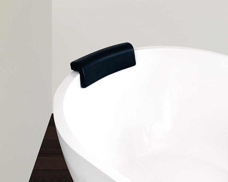 Arvin87Lyly PU impermeabile Vasca da bagno Cuscino cervicale per vasca da bagno con forte Ventose Schwarze Runde bianco morbida e elastica per una moltitudine di vasca da bagno adatto 